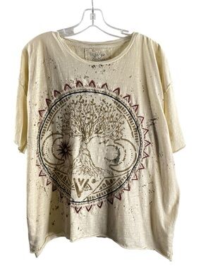 KYLA SEO Cream Boho Tree of Life Graphic Short Sleeve Tee $79